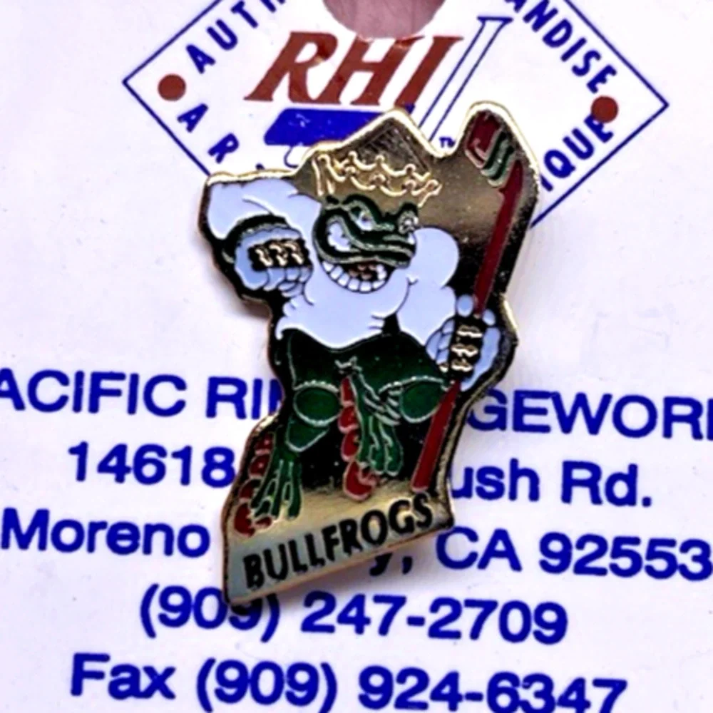 RHI Anaheim Bullfrogs Pin Vintage Roller Hockey Collectible Defunct Team 1